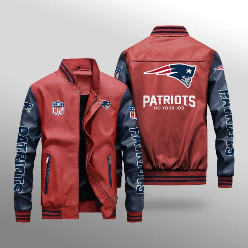 New England Patriots Leather Bomber Jacket