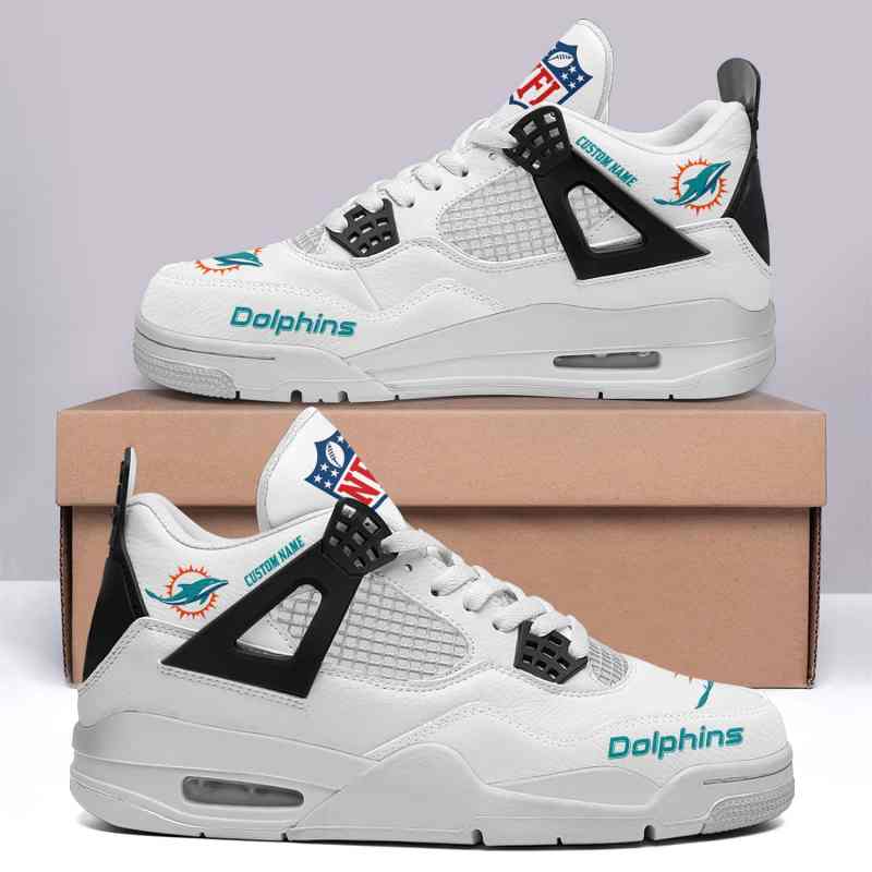 Miami Dolphins AJ4 Sneaker Side View
