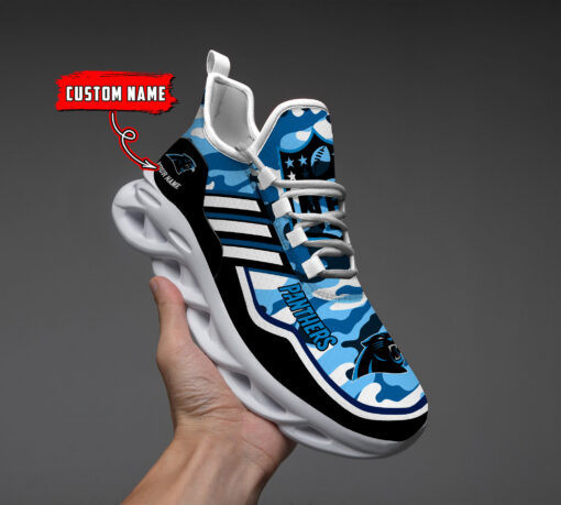 Carolina Panthers Personalized Yezy Running Sneakers