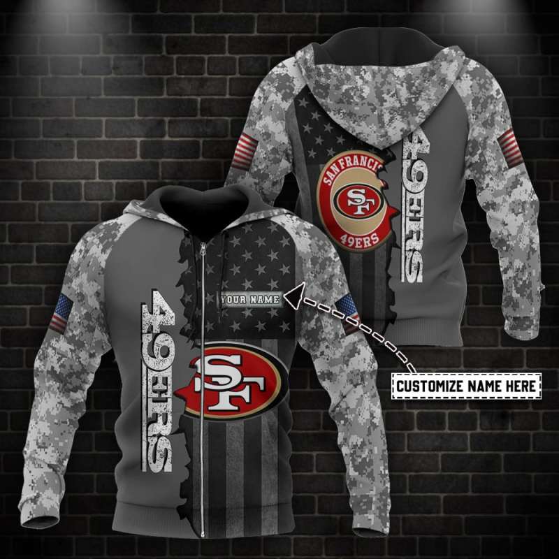 San Francisco 49ers Personalized Hoodie - Side View