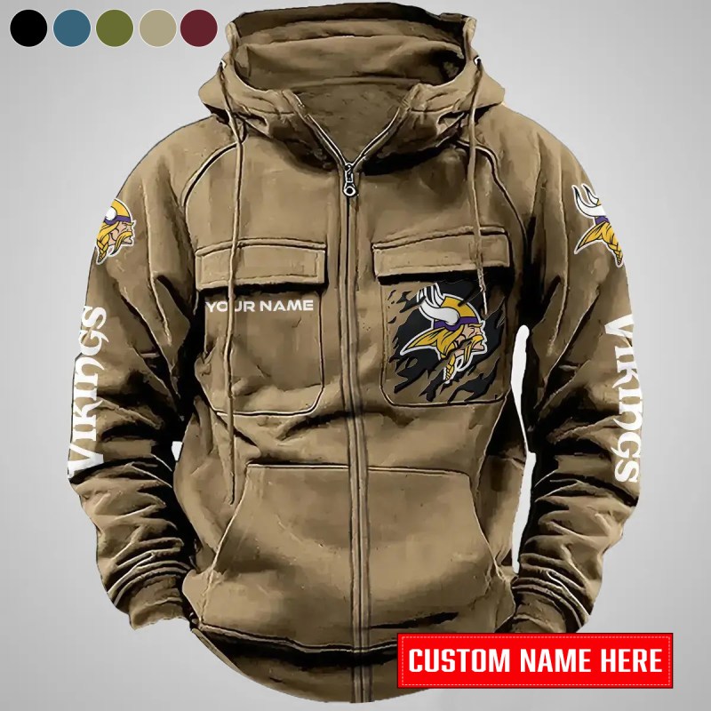 Minnesota Vikings Hoodie Khaki