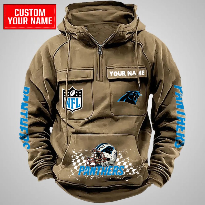 Khaki Hoodie - Carolina Panthers