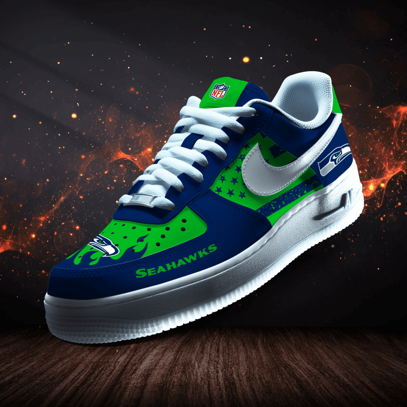 Seattle Seahawks Personalized AF1-1 Logo Pattern Sneakers