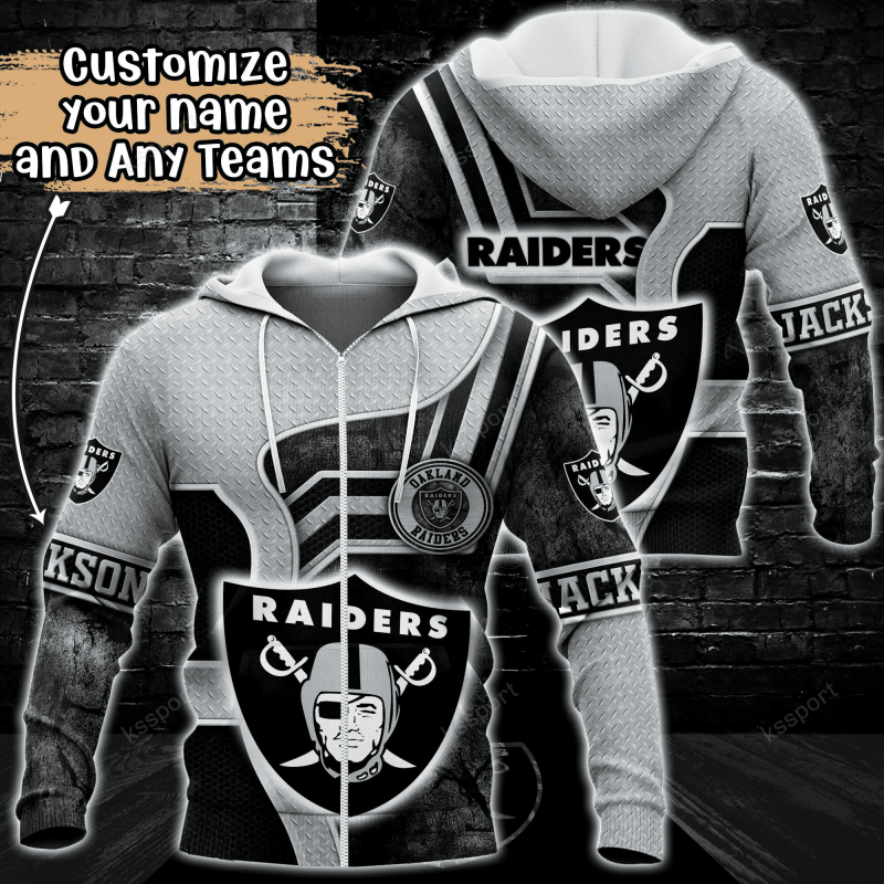 Las Vegas Raiders Personalized Hoodie - Back View