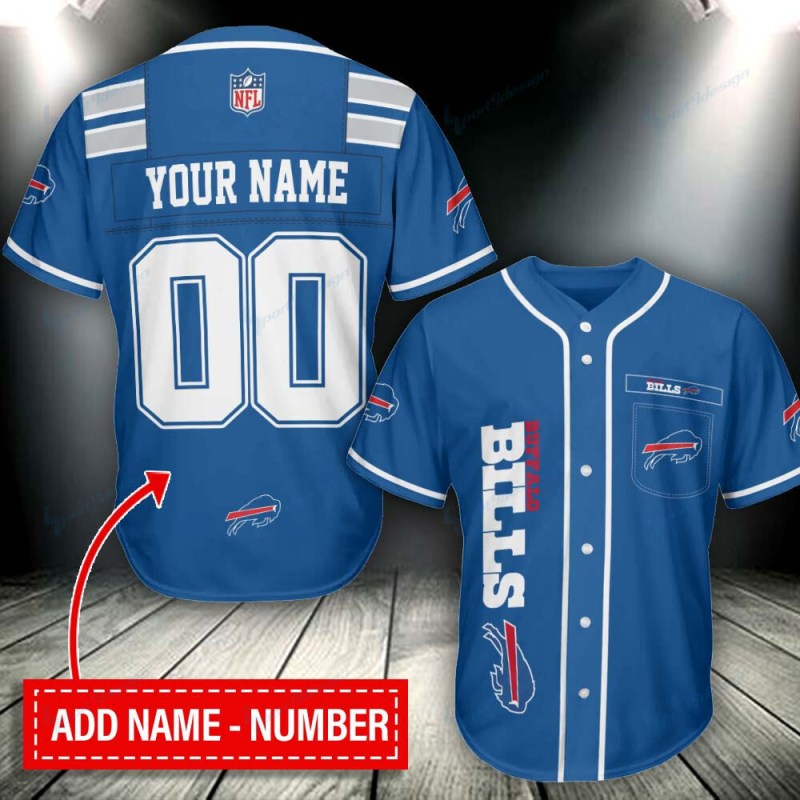 Buffalo Bills Personalized Baseball Jersey