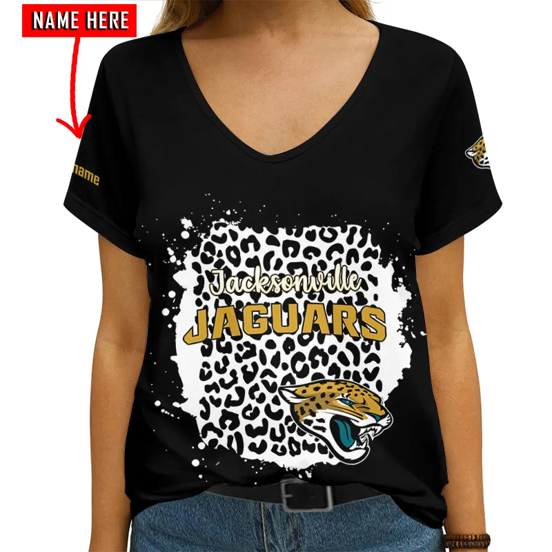 Jacksonville Jaguars Personalized V-neck T-shirt - Image 2