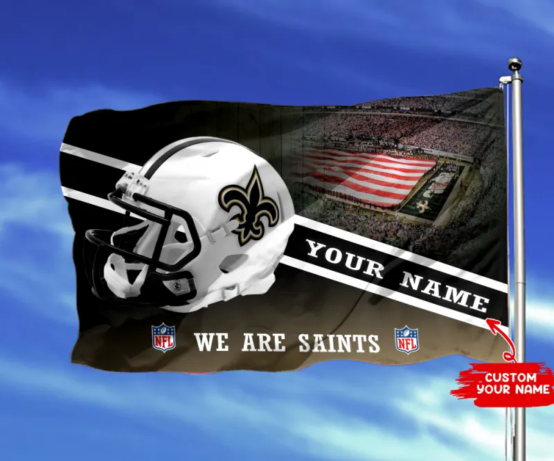 New Orleans Saints Personalized Flag Back View