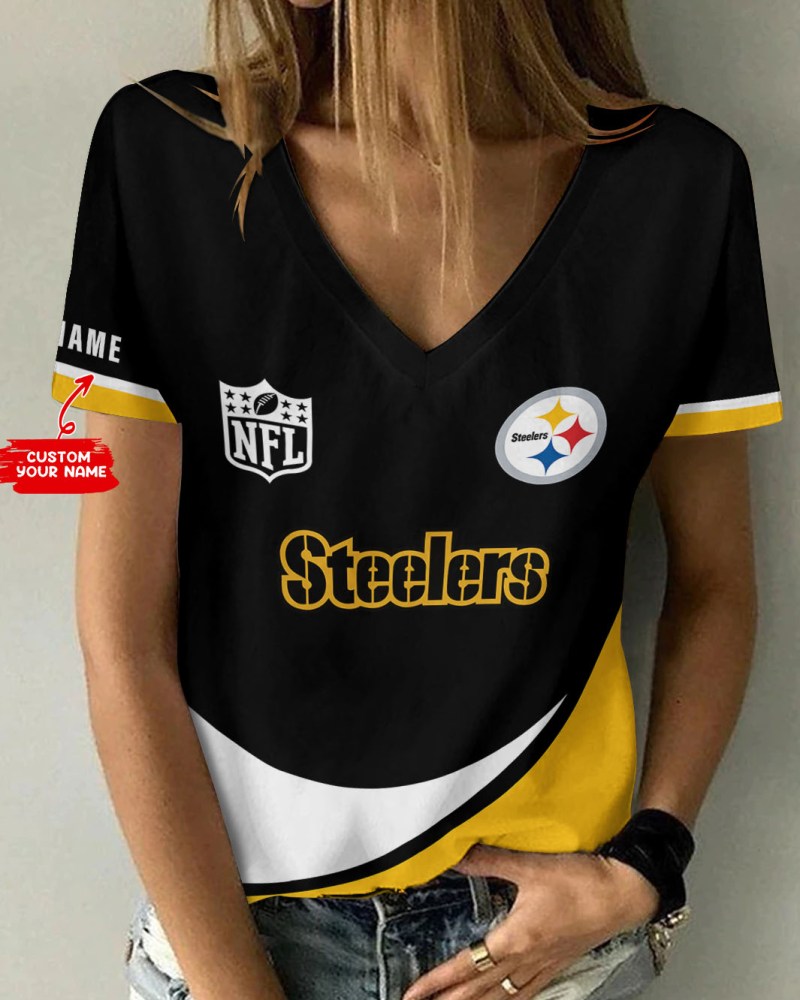 Pittsburgh Steelers Women's V-neck T-shirt