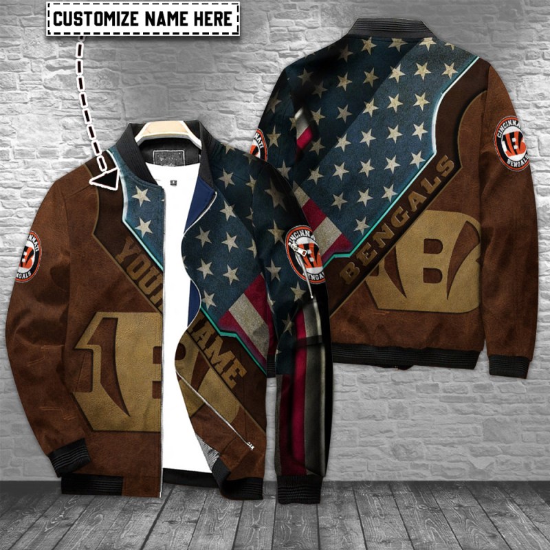 Cincinnati Bengals Personalized Bomber Jacket