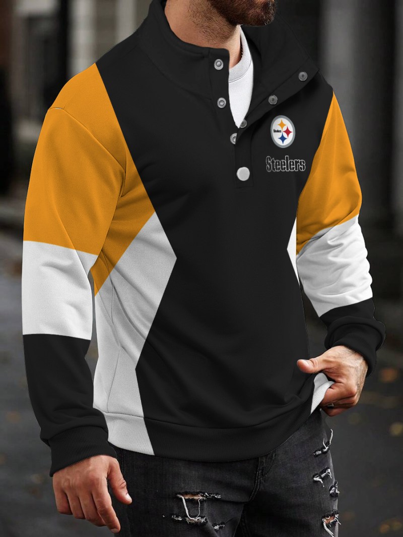 Pittsburgh Steelers Casual Colorful Stand Collar Sweatshirt