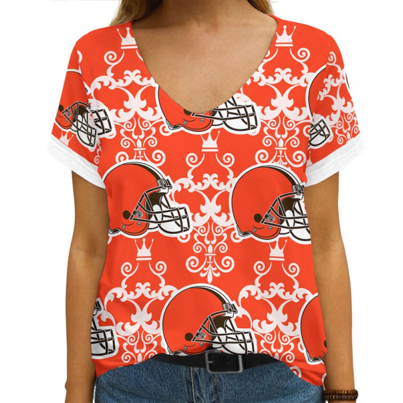 Cleveland Browns Summer V-neck Women's T-shirt