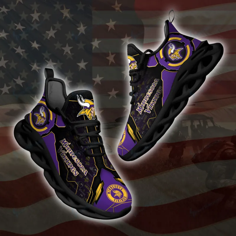 Minnesota Vikings Yezy Running Sneakers Side View