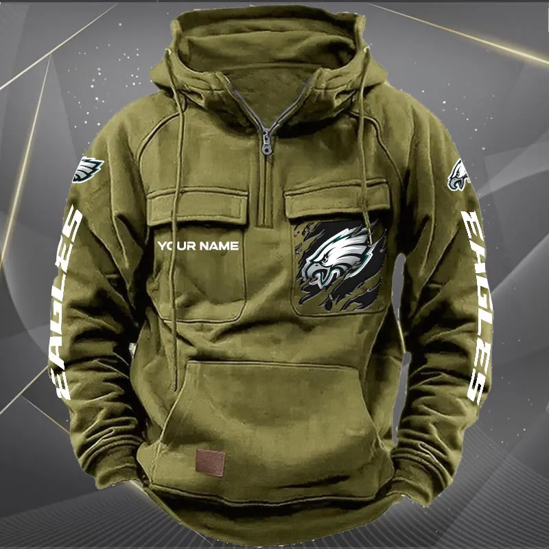 Sporty Multi-Pockets Zip Hoodie