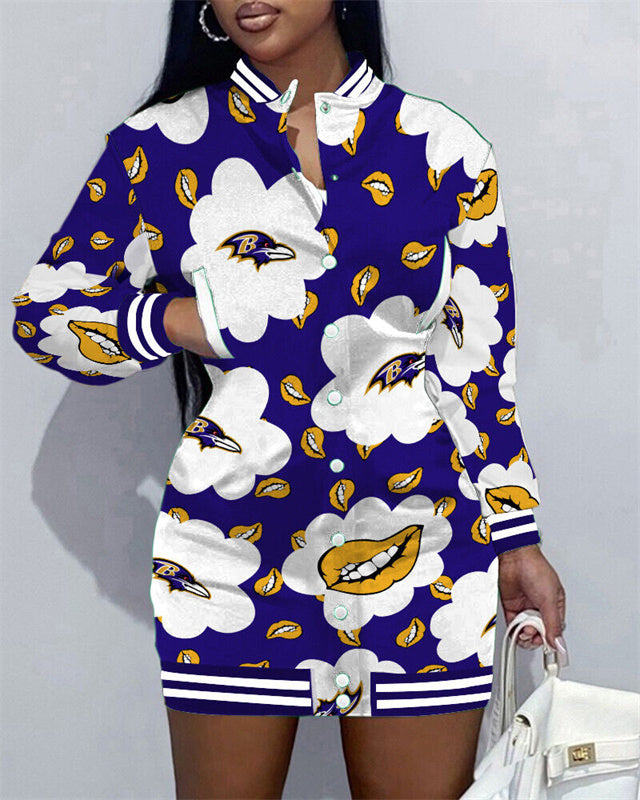 Baltimore Ravens Women's Button Down Jacket Dress