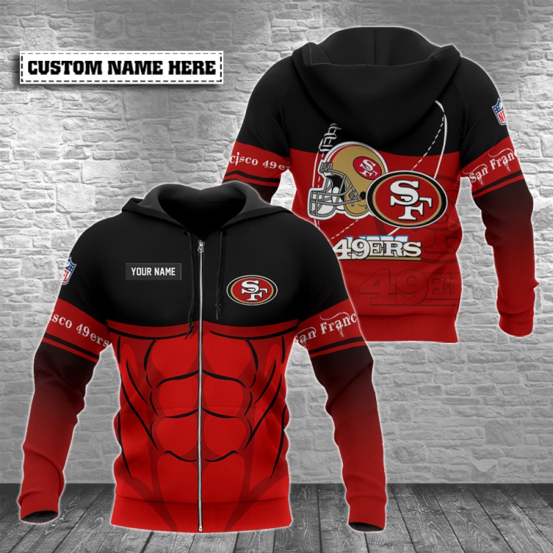 San Francisco 49ers Personalized Hoodie - Zip Style
