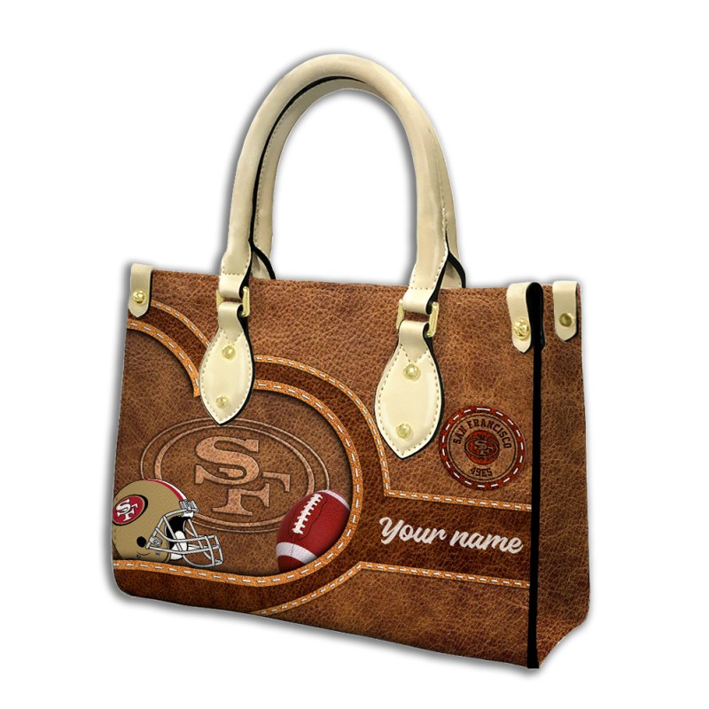 San Francisco 49ers Personalized Leather Hand Bag