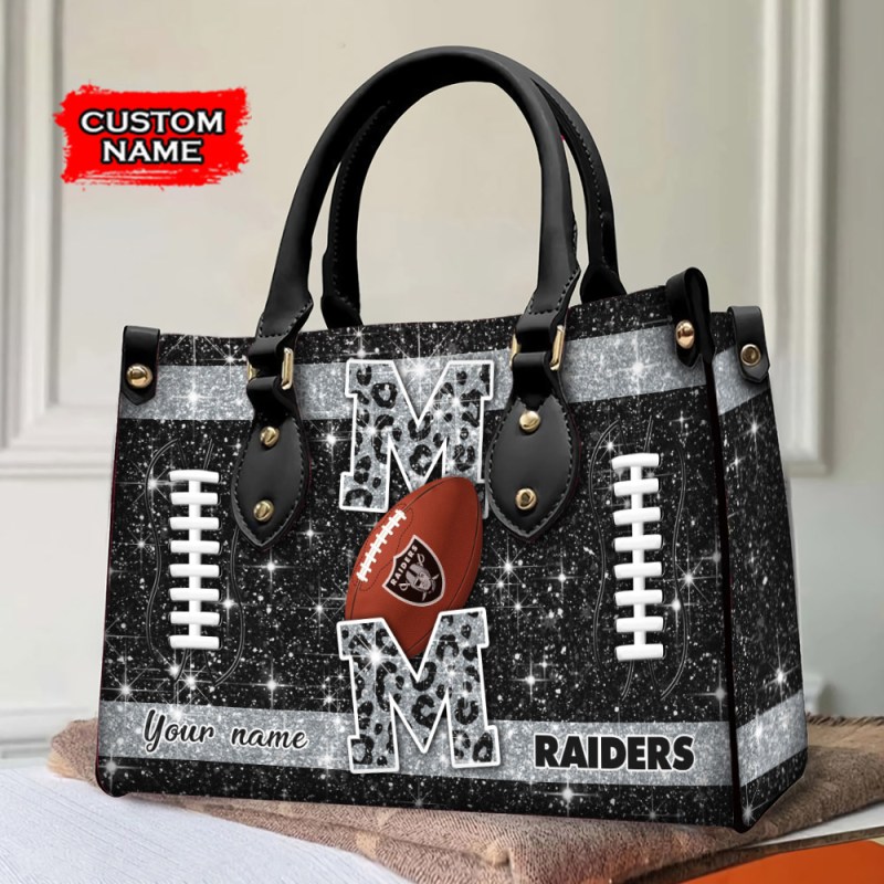 Las Vegas Raiders Personalized Leather Hand Bag - Image 2