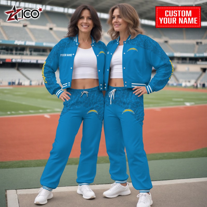 Los Angeles Chargers Varsity Jacket and Sweatpants - Outdoor View