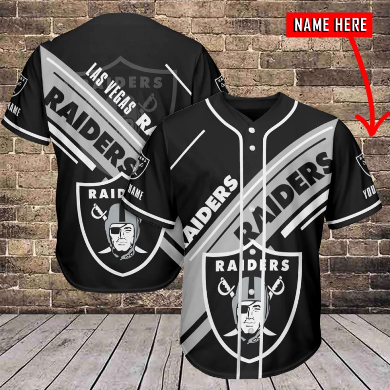 Las Vegas Raiders Personalized Baseball Jersey