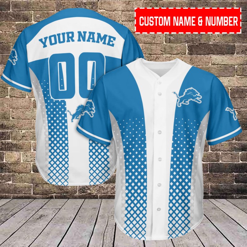 Detroit Lions Personalized Baseball Jersey