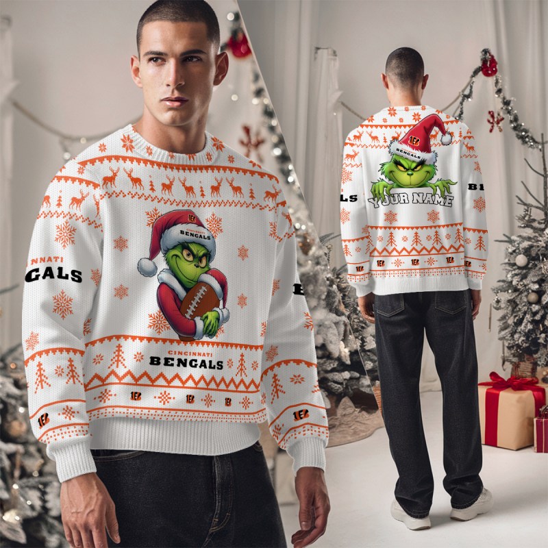Cincinnati Bengals Premium Ugly Christmas Sweater - Studio View