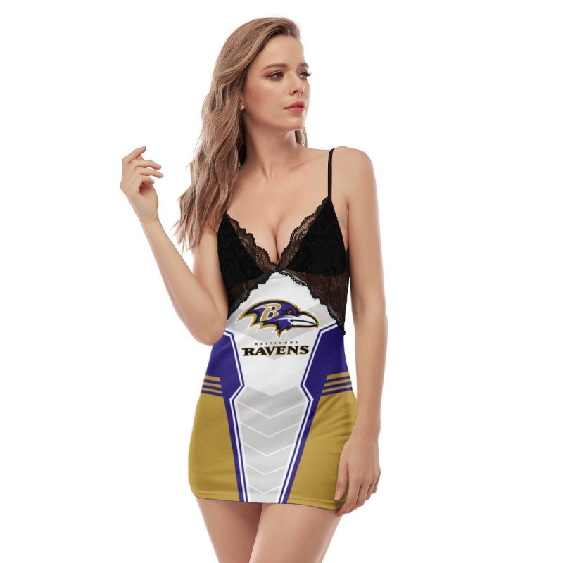 Baltimore Ravens Lace Back Strap Slip Dress - Stylish
