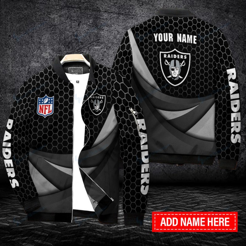 Las Vegas Raiders Personalized Bomber Jacket Size Chart