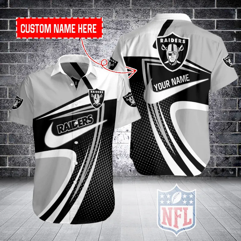 Las Vegas Raiders Personalized Button Shirt Sizing Chart