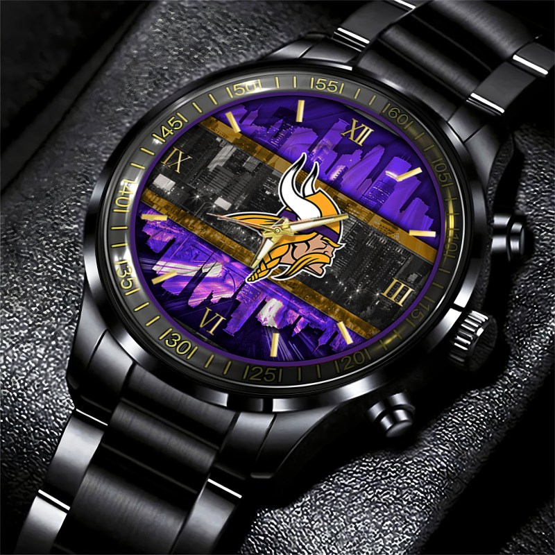 Minnesota Vikings Black Fashion Watch
