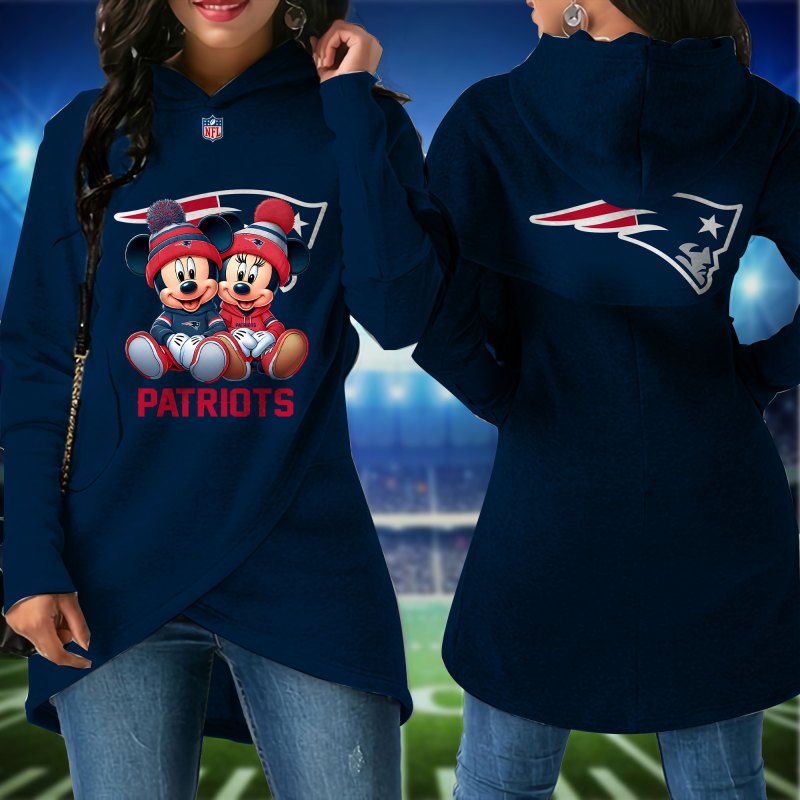 Women Irregular Hoodie - New England Patriots