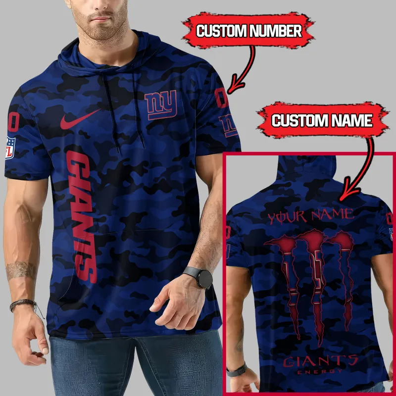 New York Giants Personalized Camo Hoodie Side View