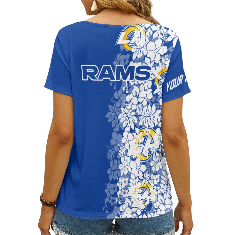 Los Angeles Rams V-neck Women T-shirt Image 2