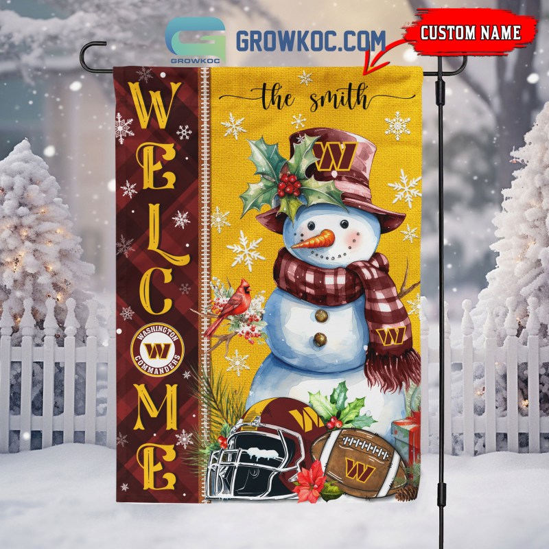 Washington Commanders Christmas Personalized Flag Image 3