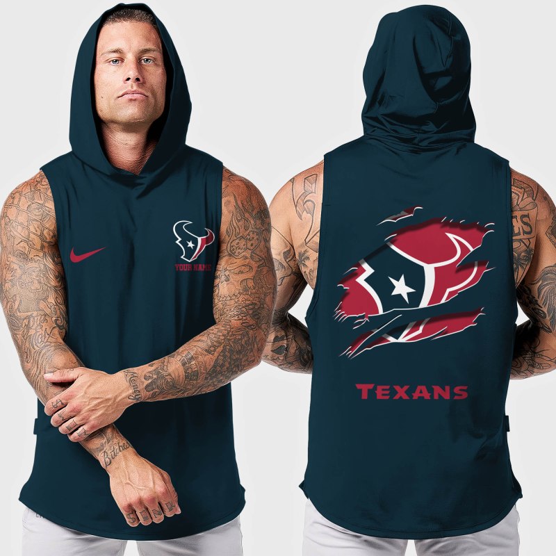 Houston Texans Men's Workout Hooded Tank Top