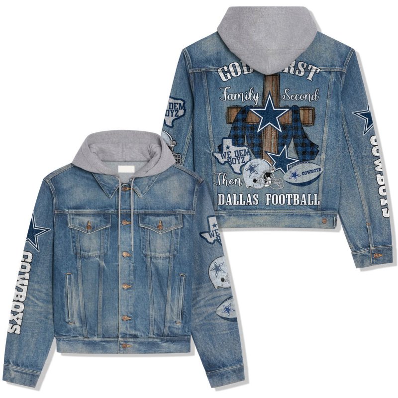 Dallas Cowboys Hooded Denim Jacket