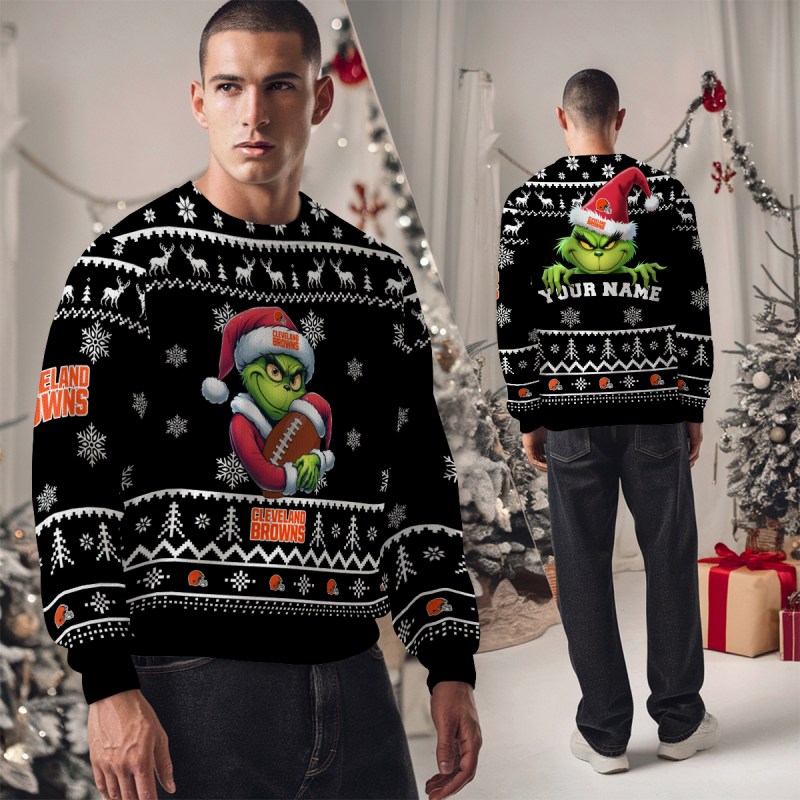 Cleveland Browns Ugly Christmas Sweater Studio View