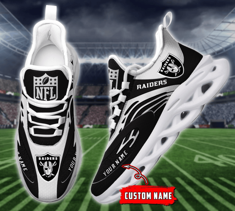 Las Vegas Raiders Yezy Running Sneakers Side View