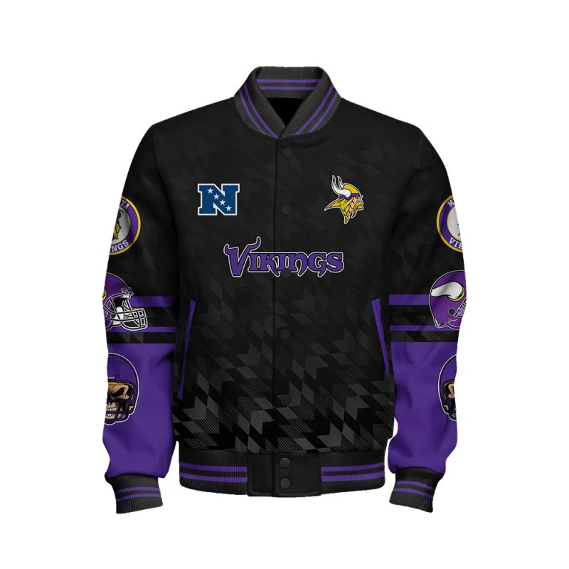Minnesota Vikings Varsity Jacket Side View