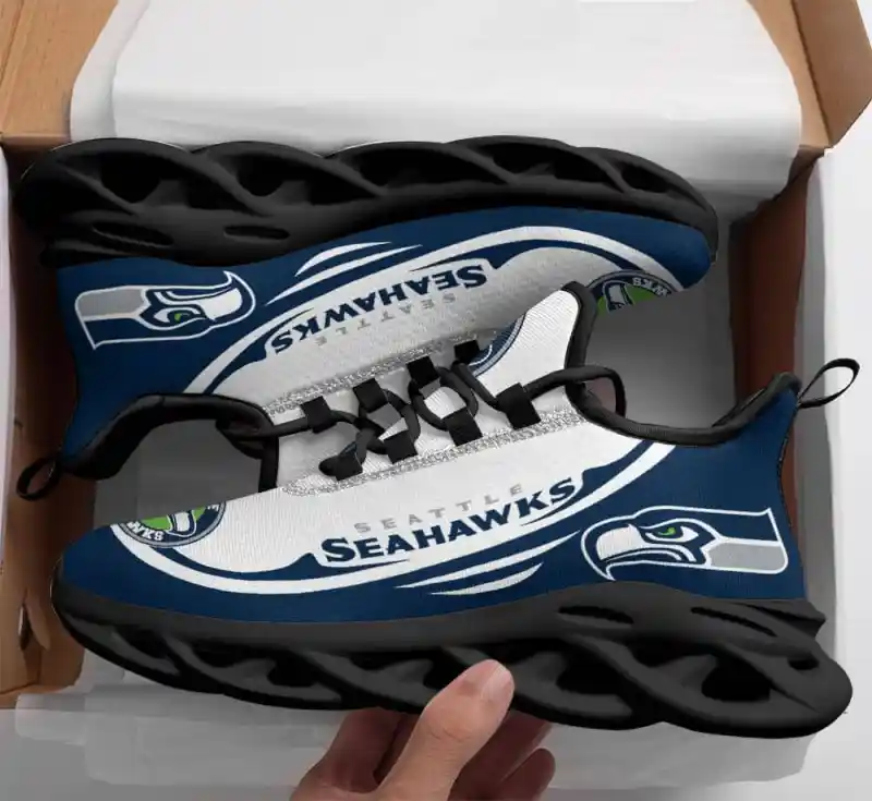 Seattle Seahawks Yezy Running Sneakers Side View