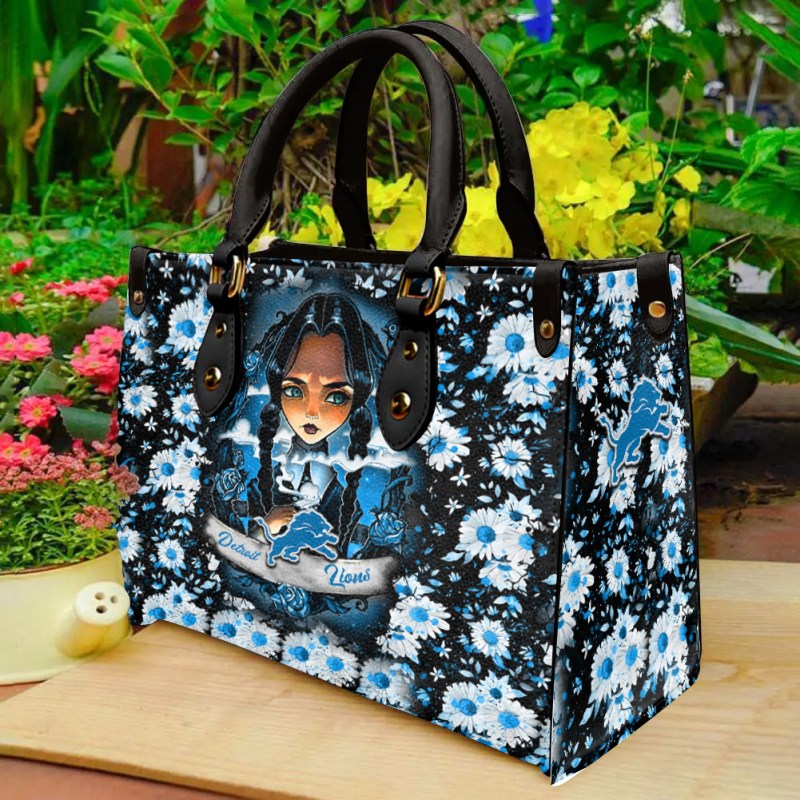Detroit Lions Leather Hand Bag Front View