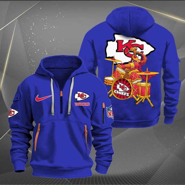 Kansas City Chiefs Premium Personalized Quarter Zip Hoodie