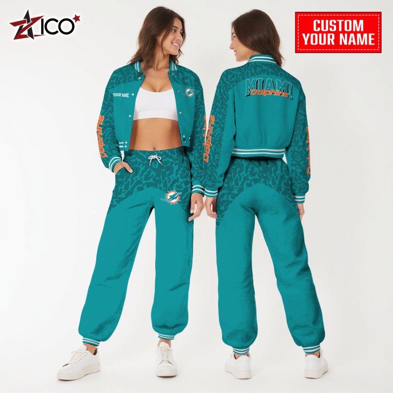 Miami Dolphins Varsity Jacket Studio View