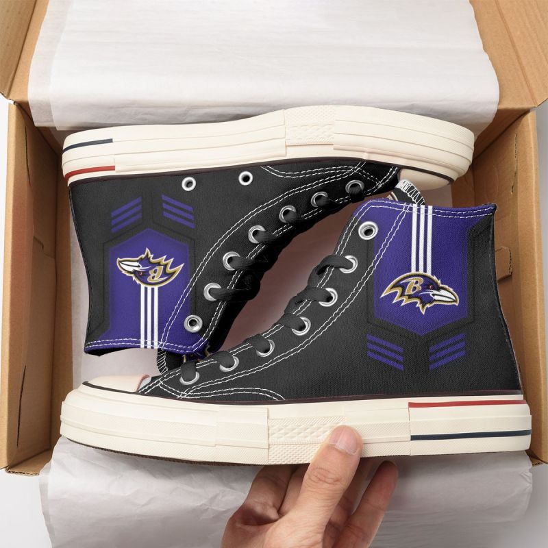 Baltimore Ravens New High Top Shoes Back View