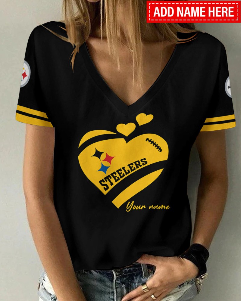 Pittsburgh Steelers Summer V-Neck T-Shirt