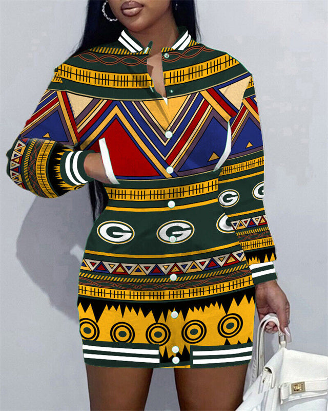 Green Bay Packers Women's Button Down Jacket Dress