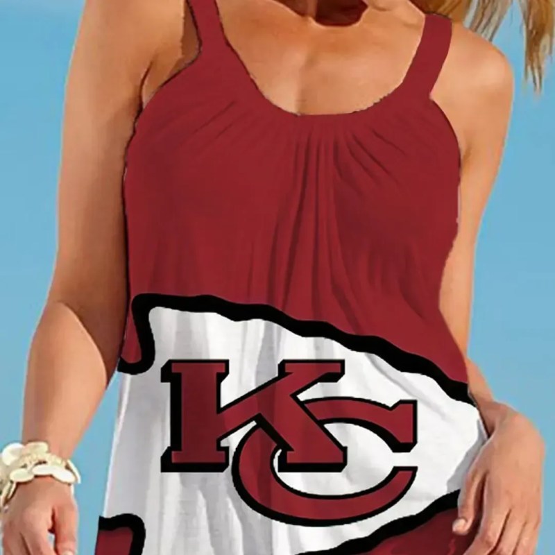 Kansas City Chiefs Beach Dress Back View