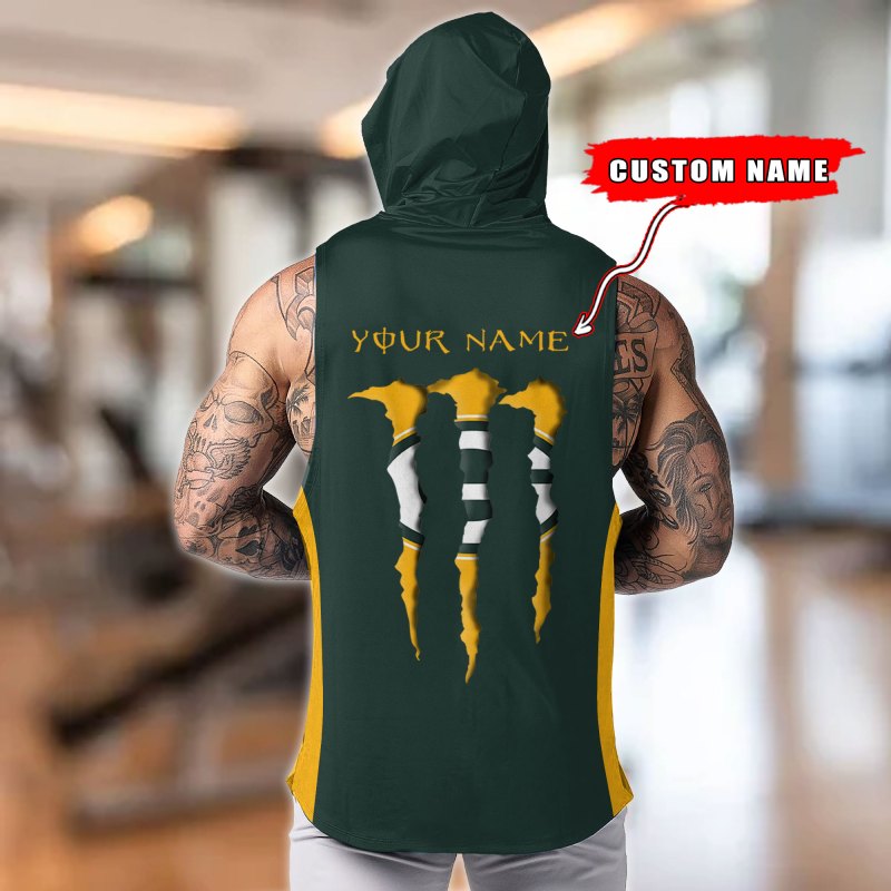 Back View of Green Bay Packers Hooded Tank Top