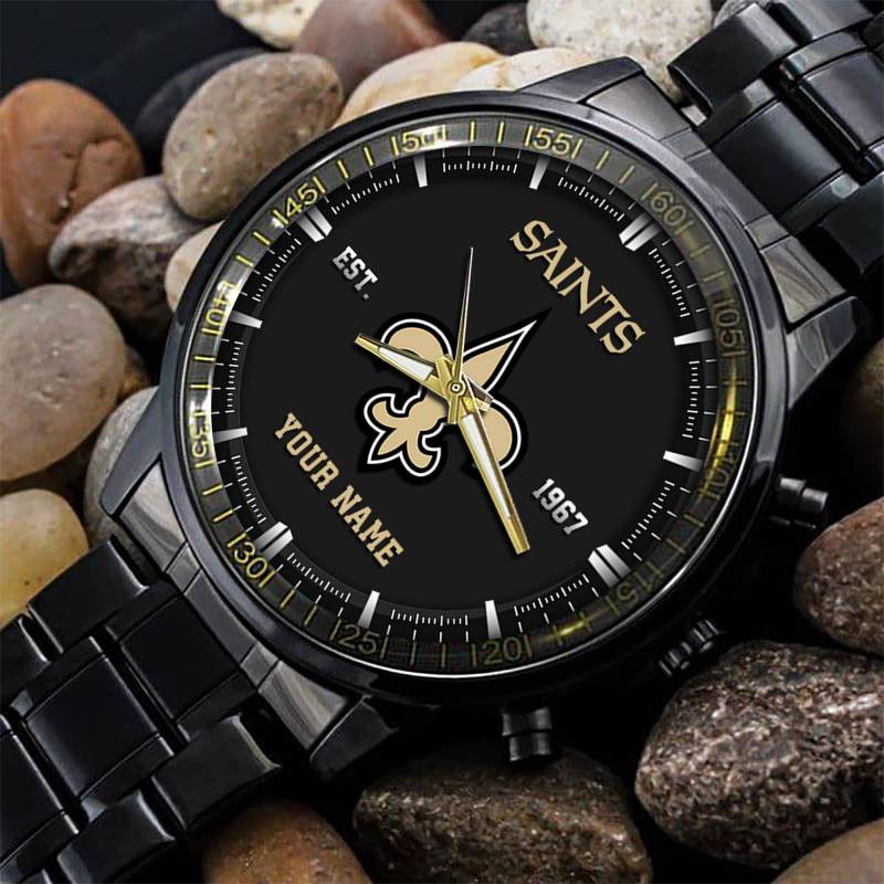 New Orleans Saints Black Fashion Watch - Sports Fan Gear