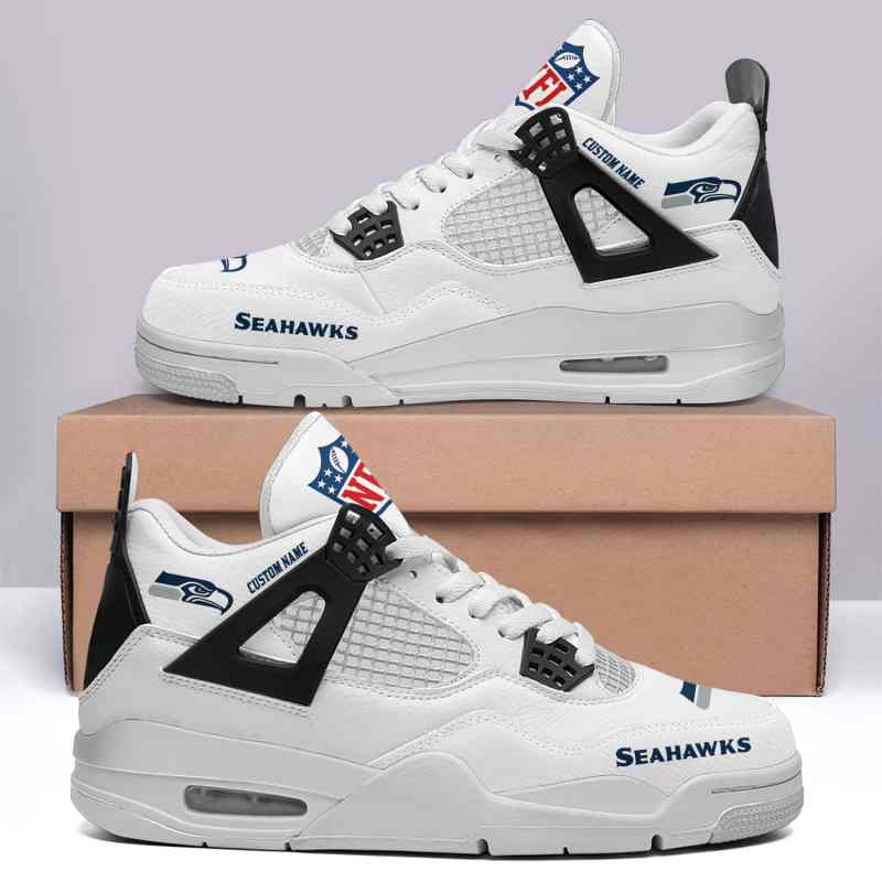 Seattle Seahawks AJ4 Sneaker - Black