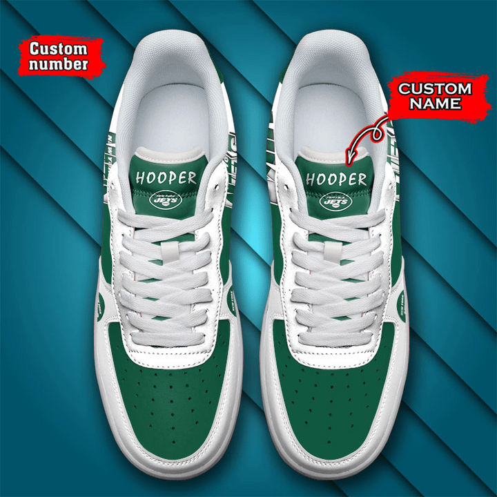Close-up of New York Jets Custom Air Force 1 Sneaker